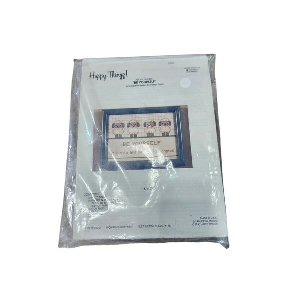 Happy Things "Be Yourself" Sheep Cross Stitch Kit 163/800 Patsy Moore 5x7 USA - Picture 1 of 4